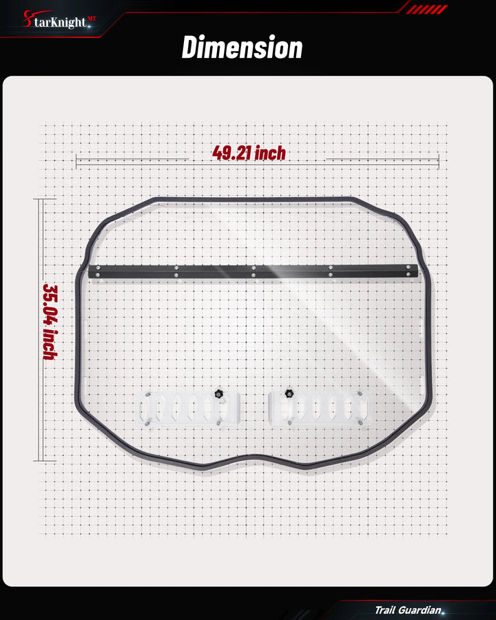 Can-Am Maverick X3/Max Vented Windshield dimension