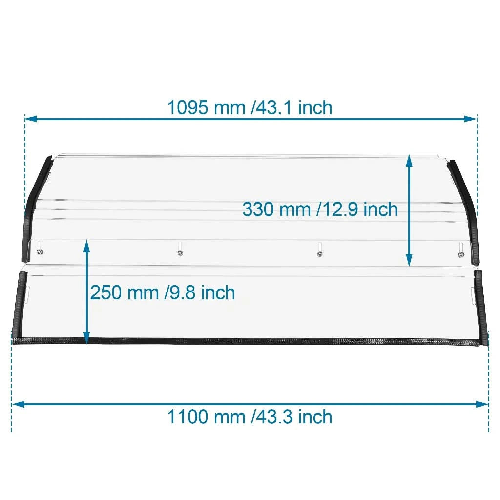 can-am maverick sport rear windshield dimension