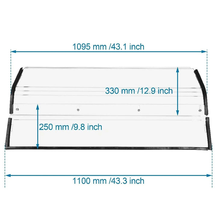 can-am maverick sport rear windshield dimension