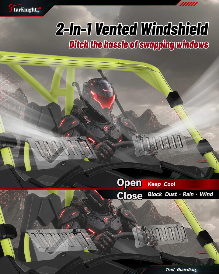Can-Am Maverick 1000R / Max / Turbo Vented Windshield 2-in-1