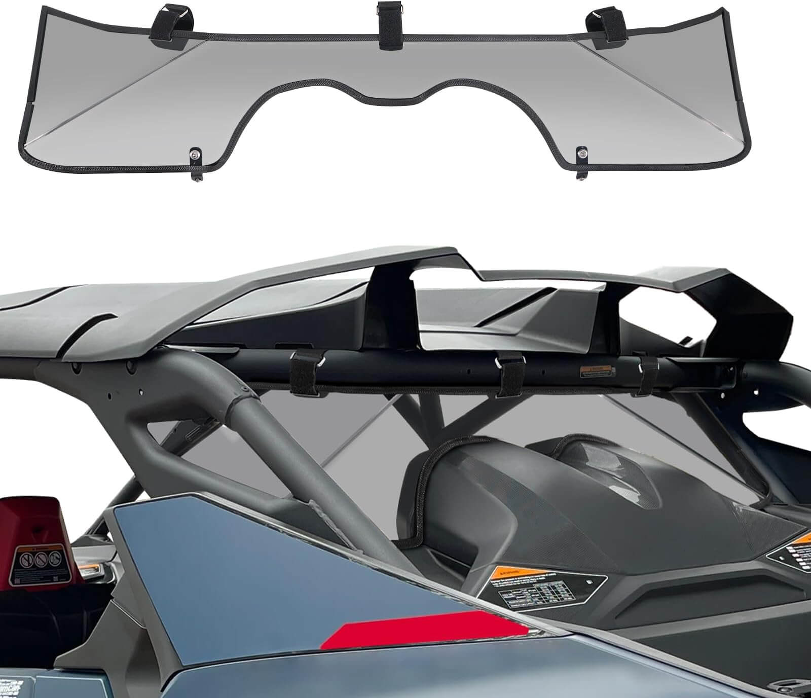 SuperATV Dark Tinted Polycarbonate Rear Windshield For Can-Am Maverick X3 (2017+) - Heavy Duty