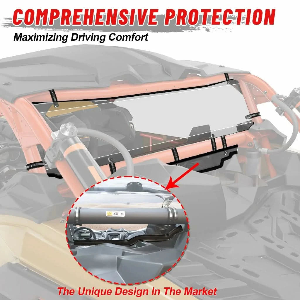 Can-Am x3 clear rear windshield give comprehensive protection 