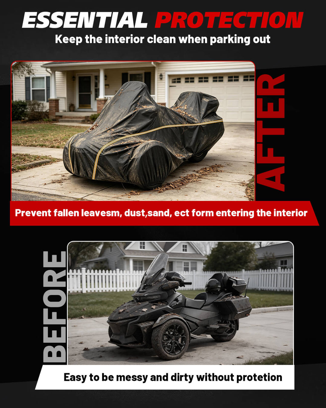 Can-Am Spyder RT/F3 420D Full Cover keep interior clean