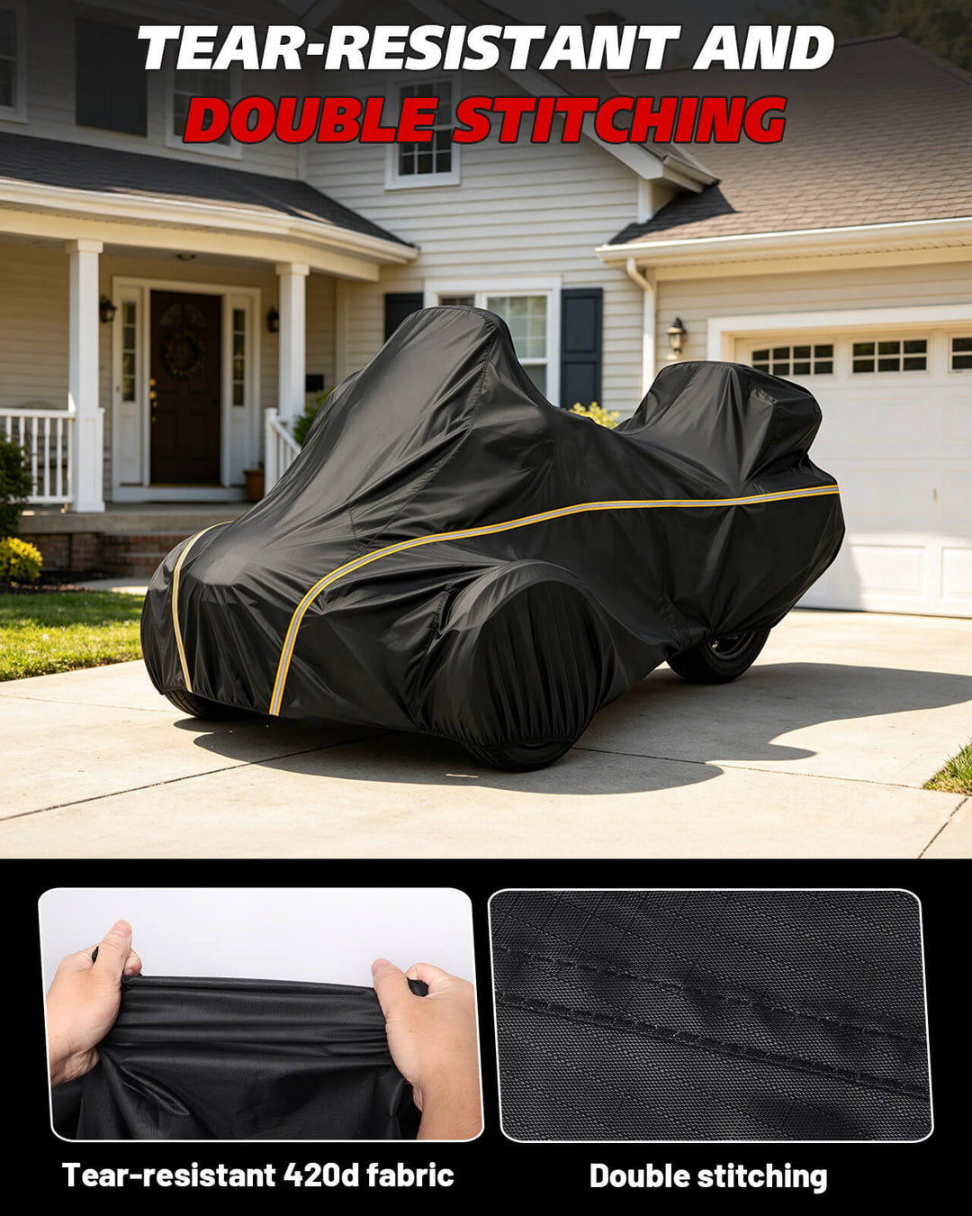 Can-Am Spyder RT/F3 420D Full Cover double stitching