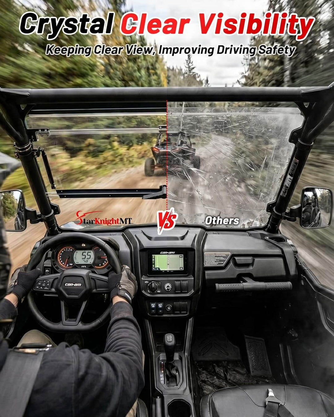 Crystal Clear Visibility of Commander 800 Max Flip Windshield