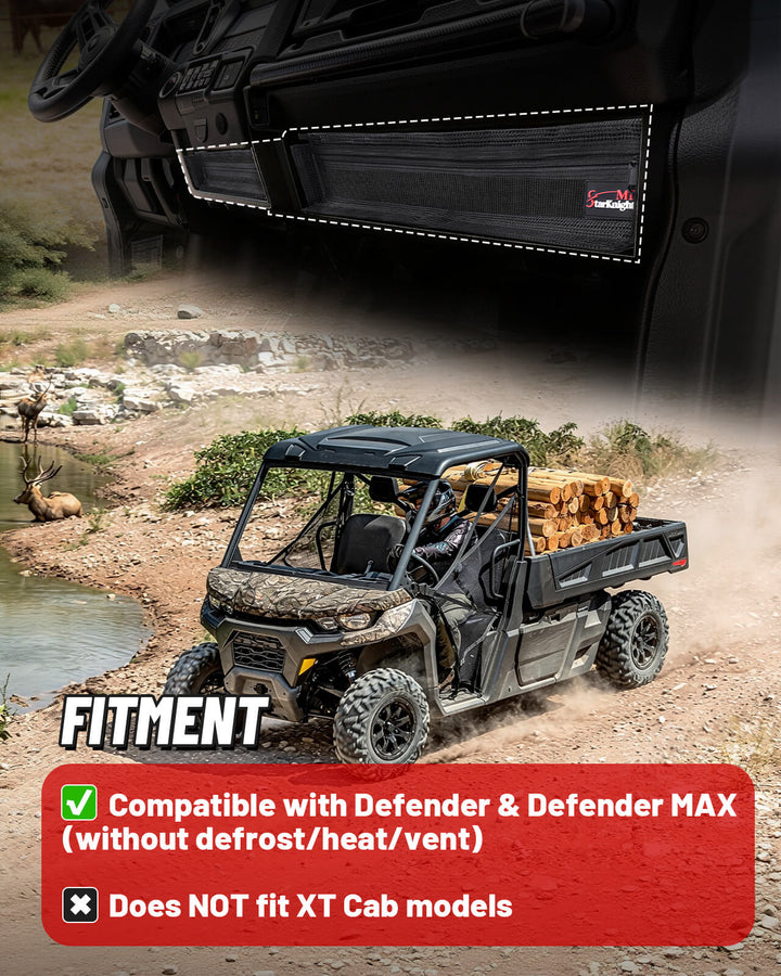 Can-Am Defender dash storage nets fitment