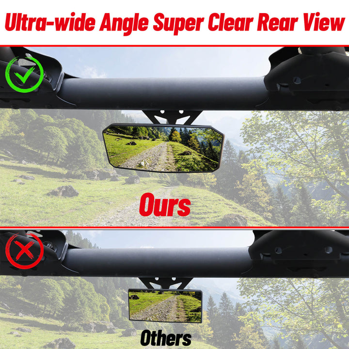 ultra-wide rear view of Can-Am x3 rear view mirror