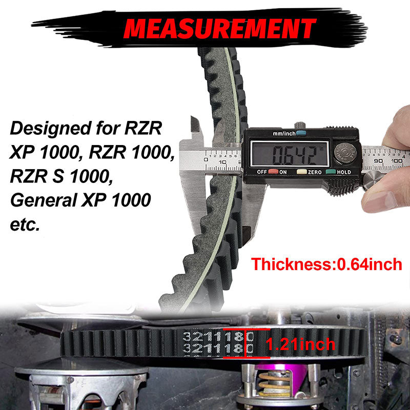 measurement of RZR xp 1000 belt