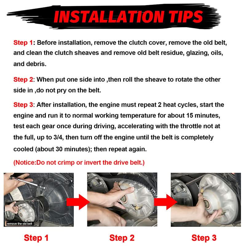 installation of the Can-Am 422280360 drive belt
