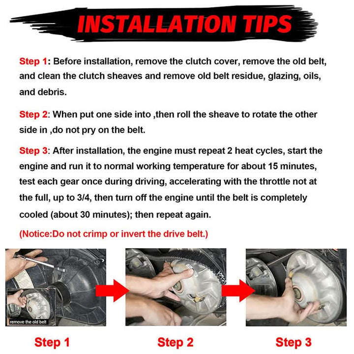 installation of the Can-Am 422280360 drive belt