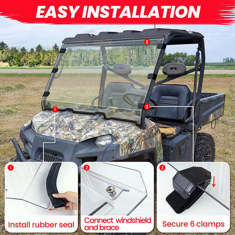 easy to install the Ranger xp 800 windshield