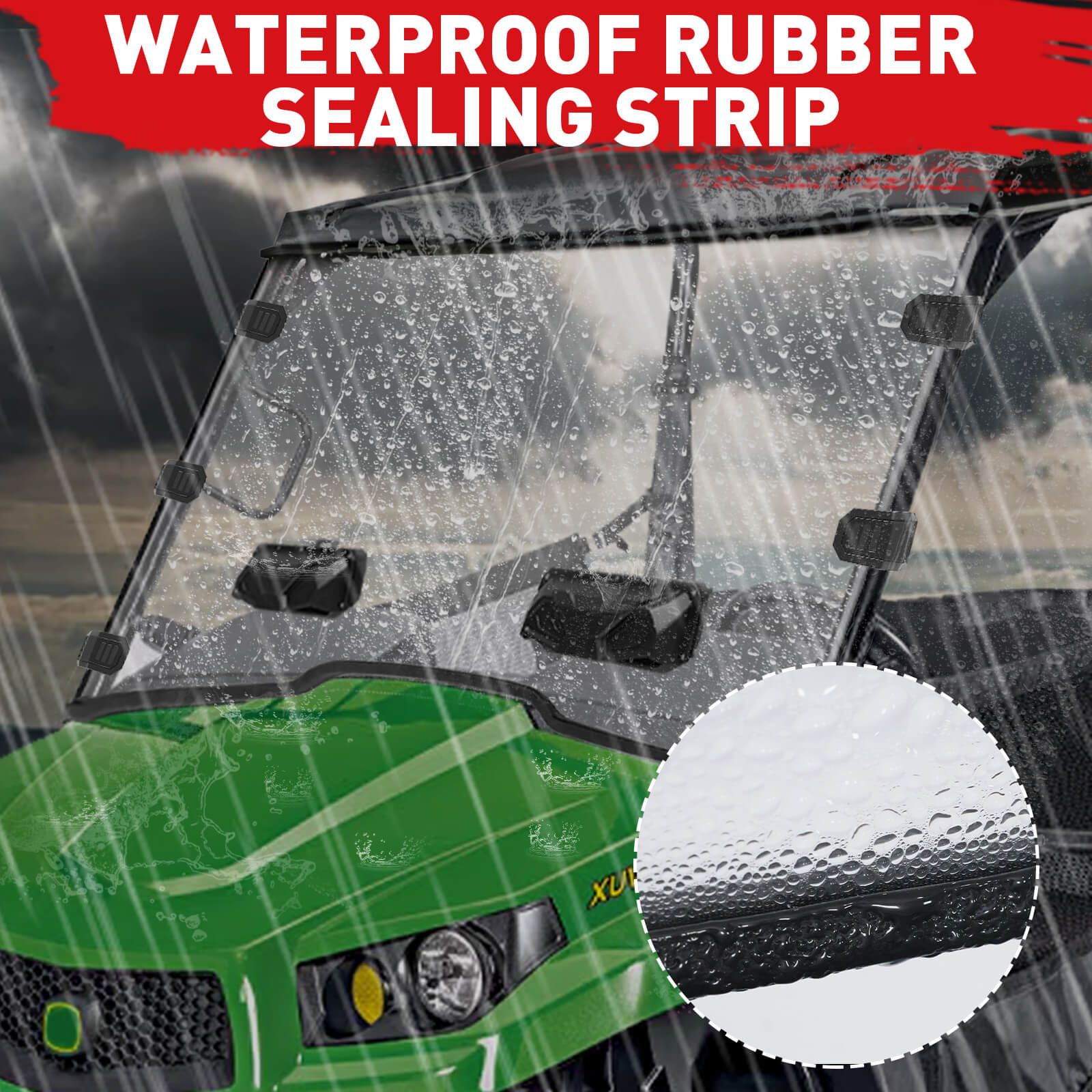 Gator xuv 550 vent windshield rubber sealing strip