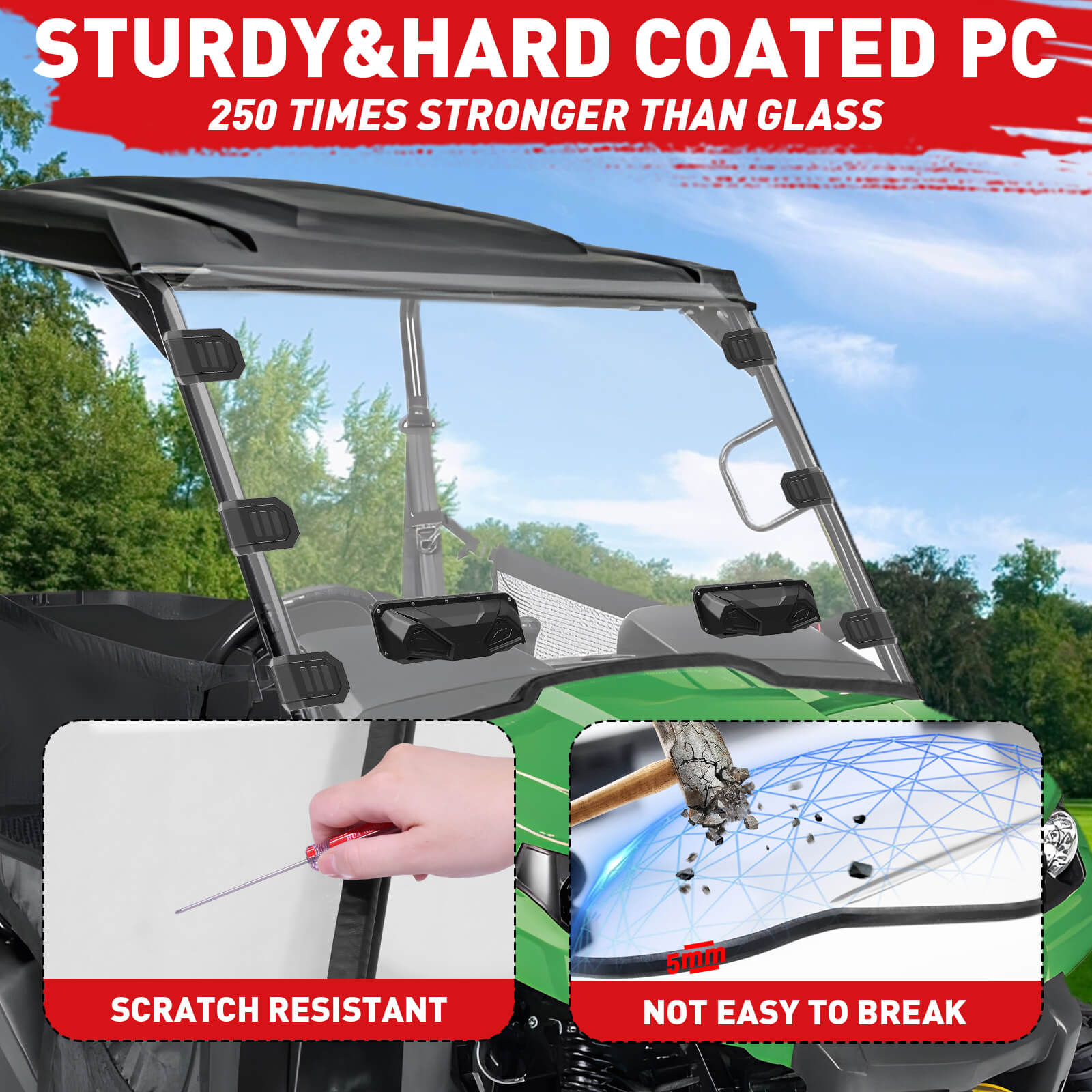 sturdy PC of xuv 550 vent windshield