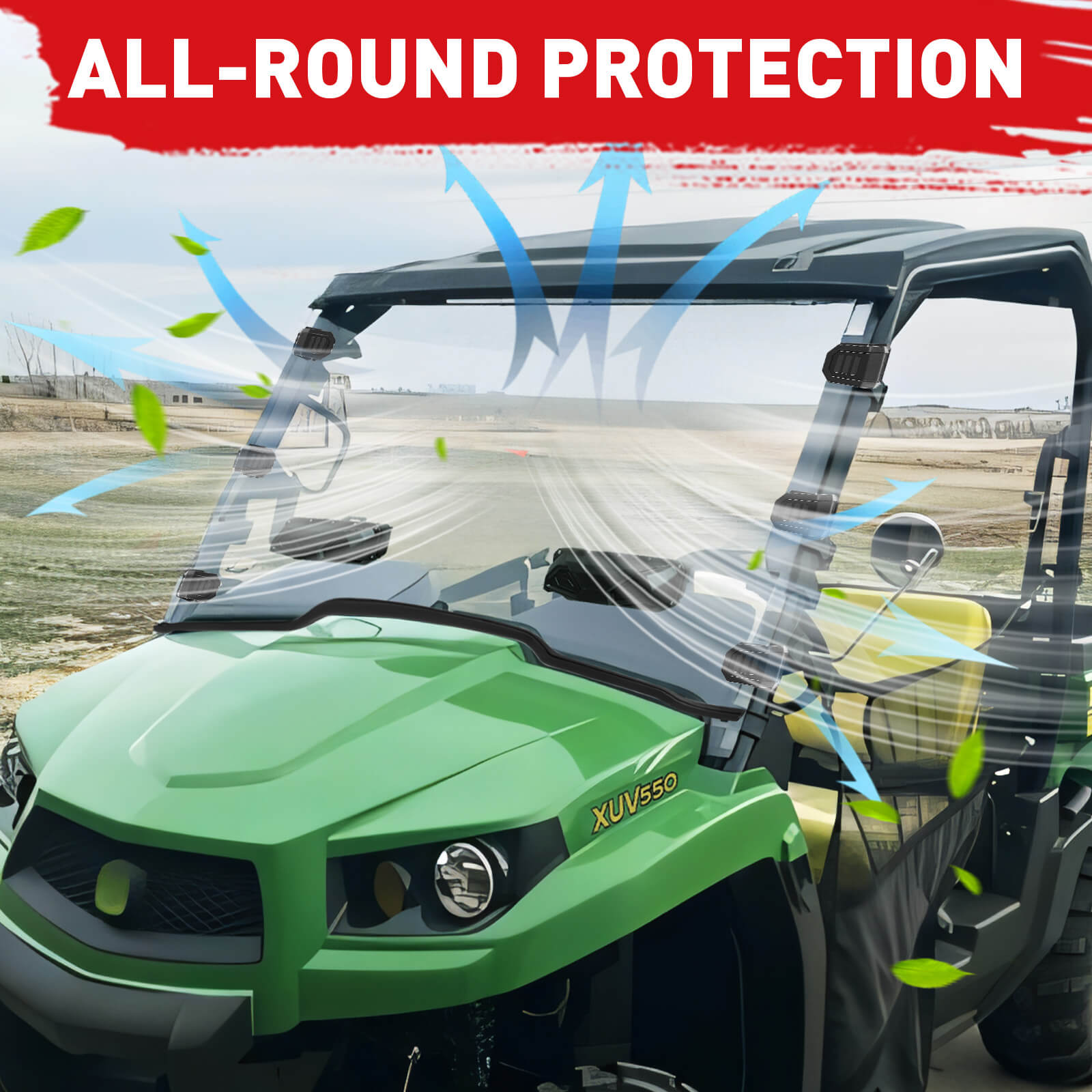 XUV 550 vent windshield all-round protection