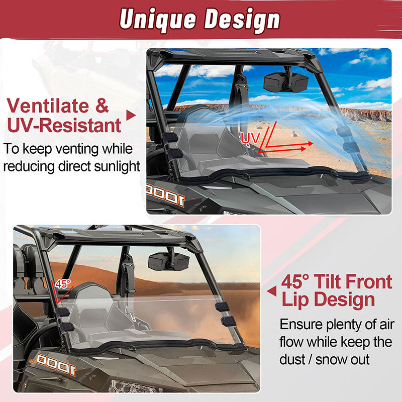 design of the 2014-2018 rzr xp 1000 windshield