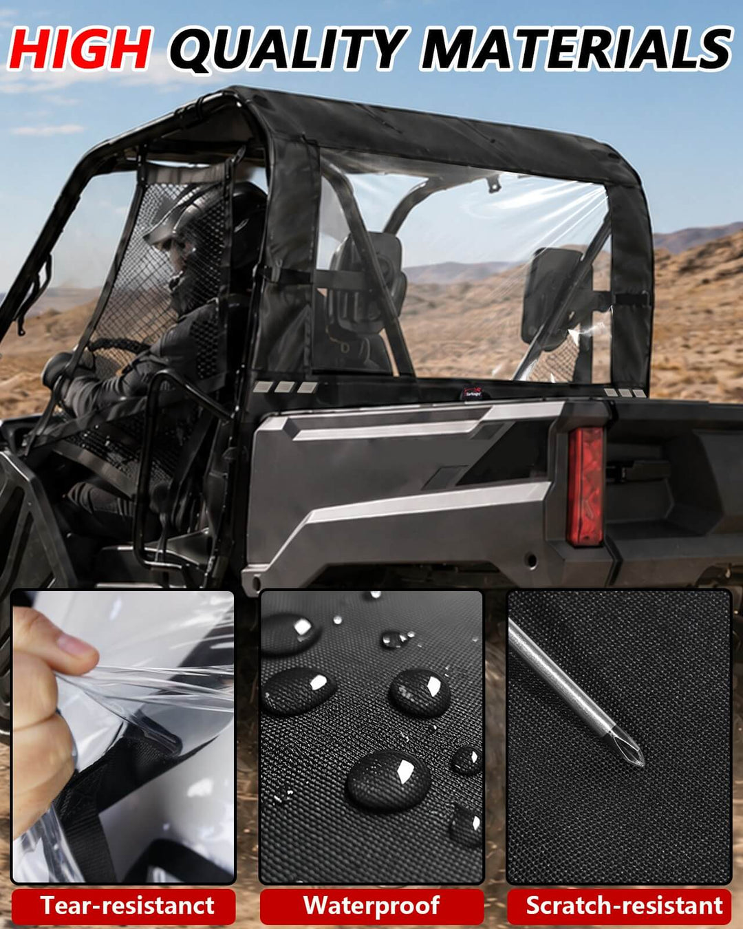 Honda Pioneer 520 Rear Soft Windshield Materials