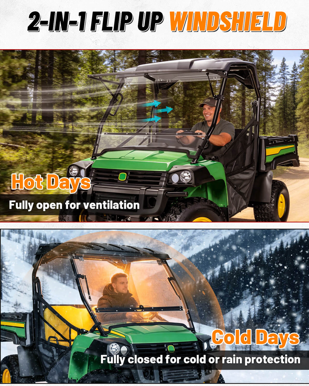Gator HPX 620i/625i/825i Flip-up Windshield 2-in-1 Design