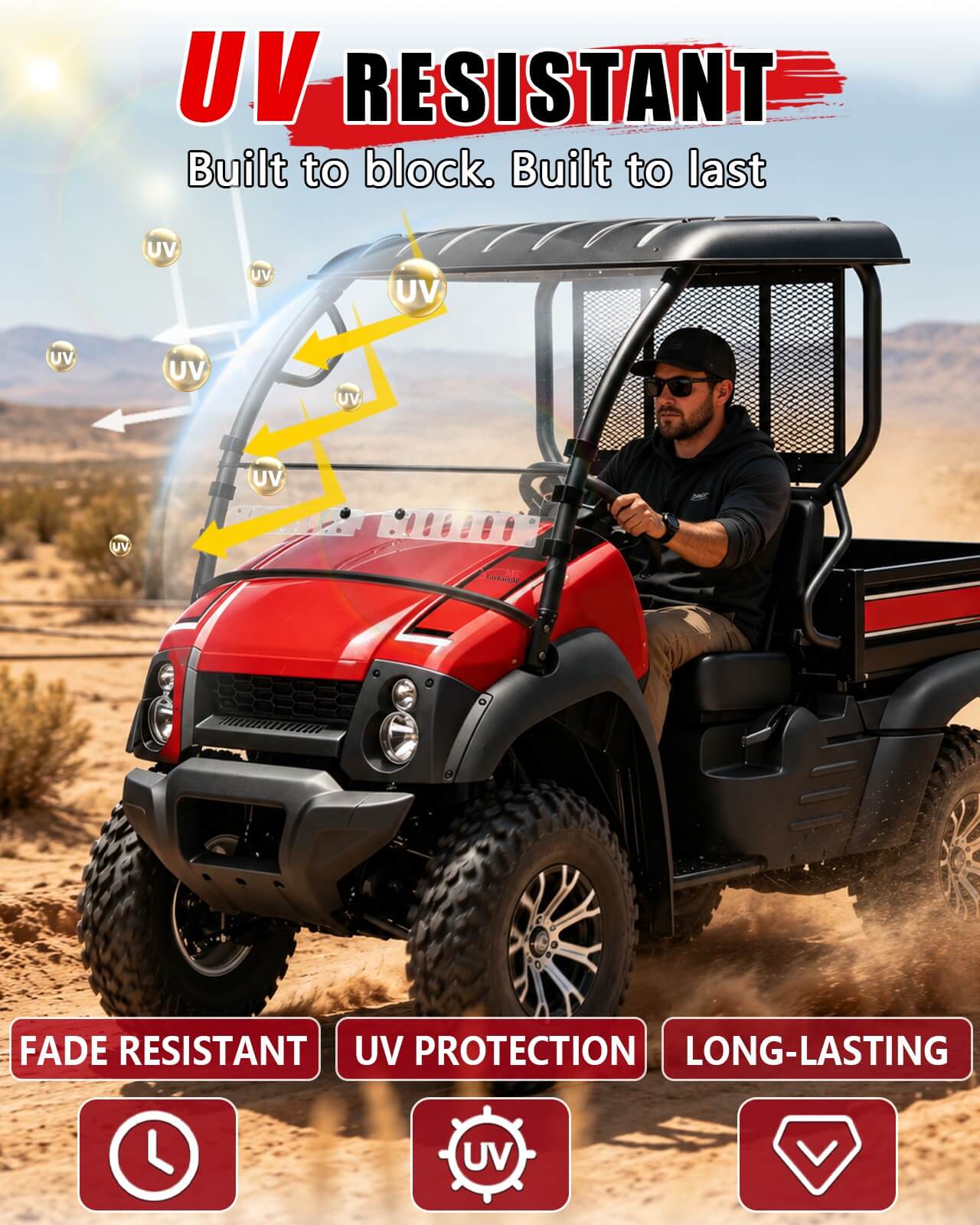 Kawasaki Mule 600/610 Vented Windshield UV Resistant