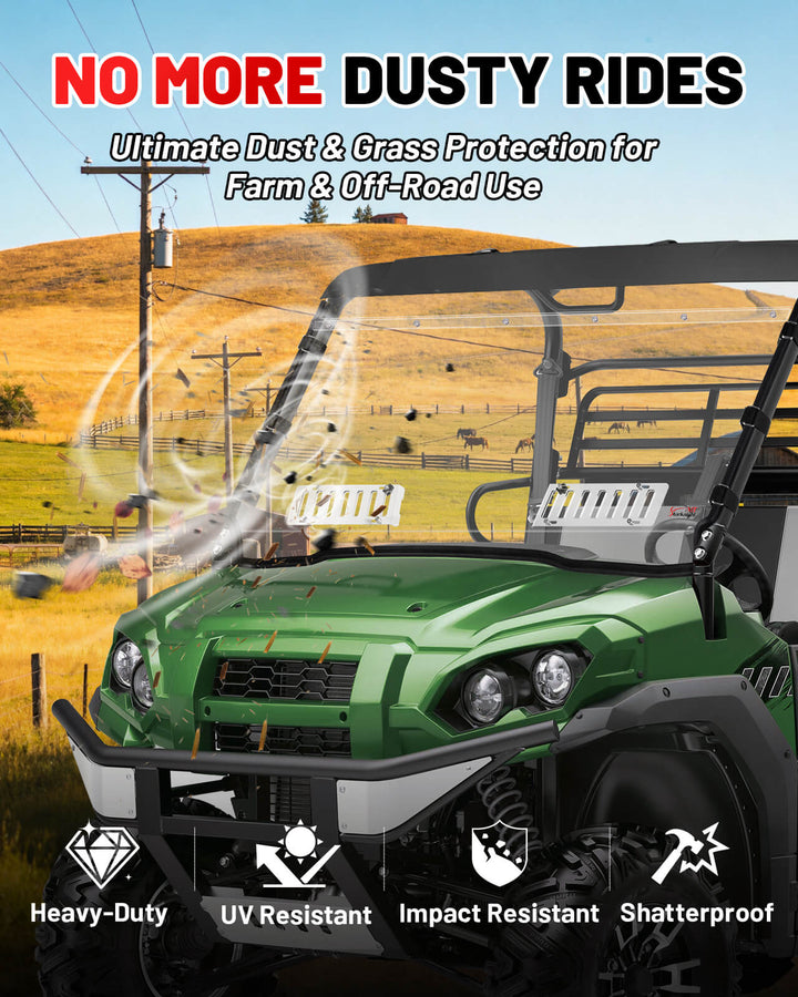 StarknightMT Kawasaki Pro FXT Vented Windshield Block DUST