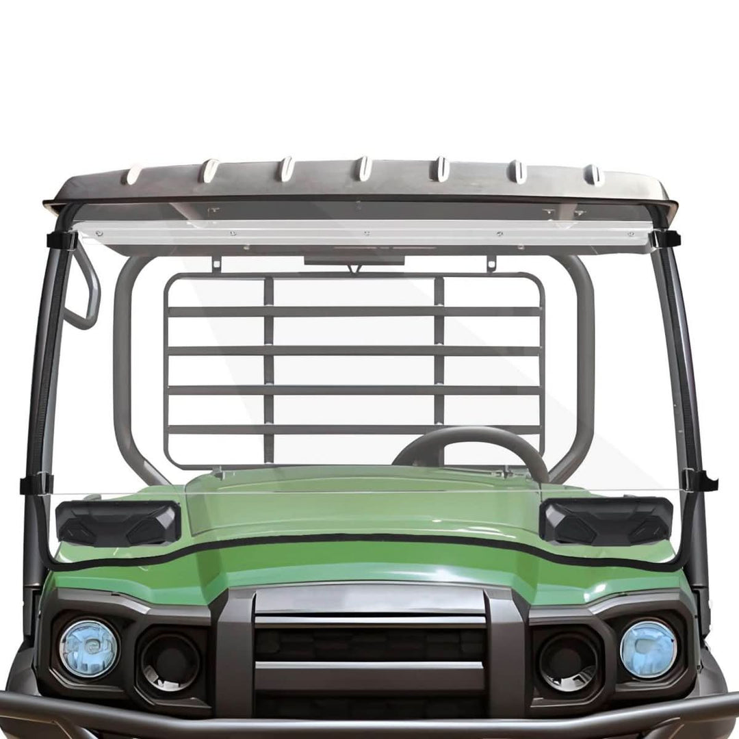 Kawasaki mule sx vented windshield positive view