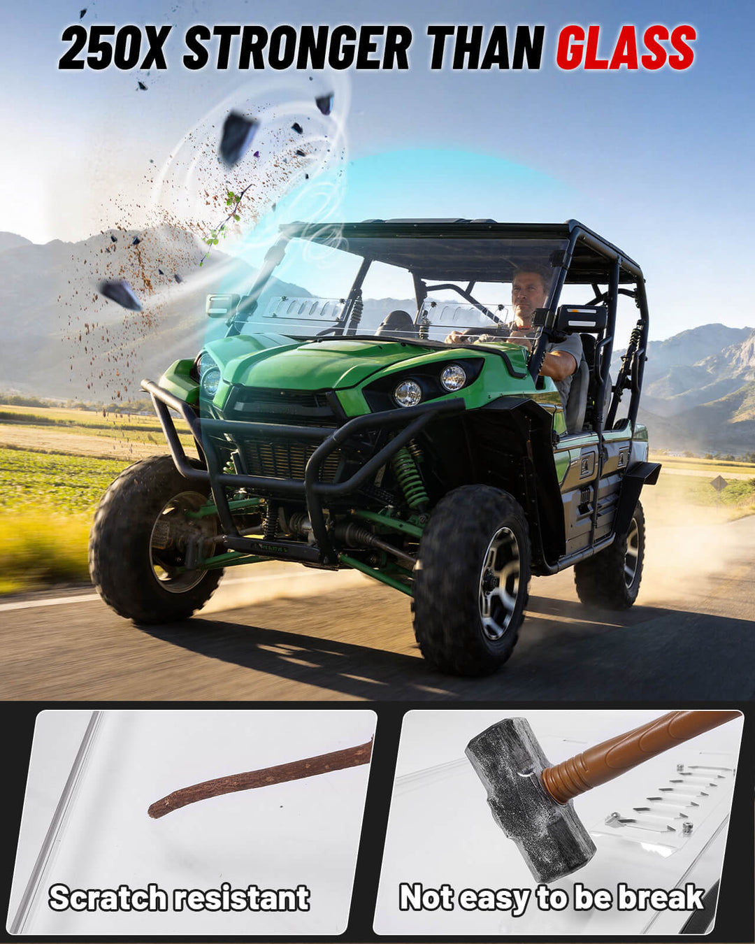 Kawasaki Teyrx 800 Vented Windshield Features