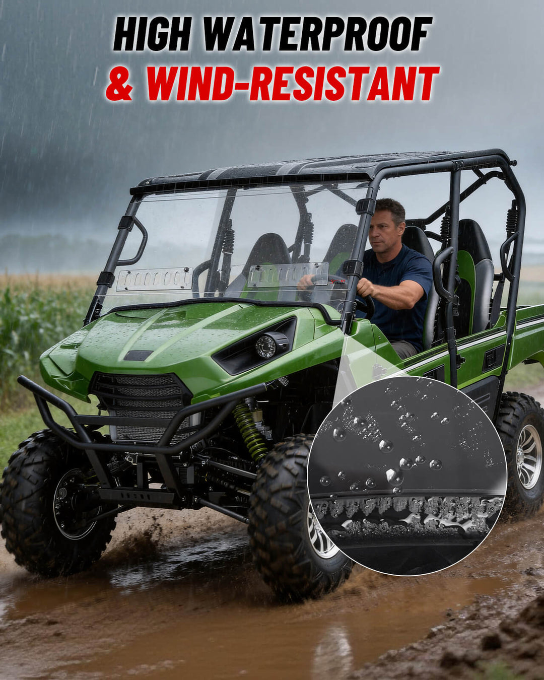 Kawasaki Teyrx 800 Vented Windshield wind-reistant