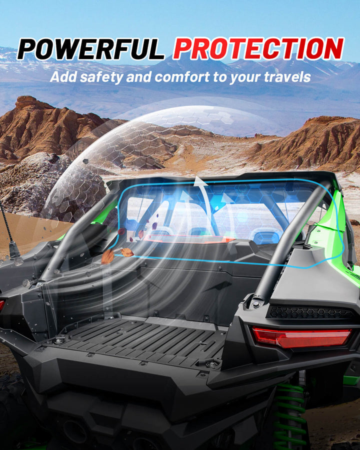 Kawasaki Teryx 4/5 H2 Rear Windshield provide powerful protection