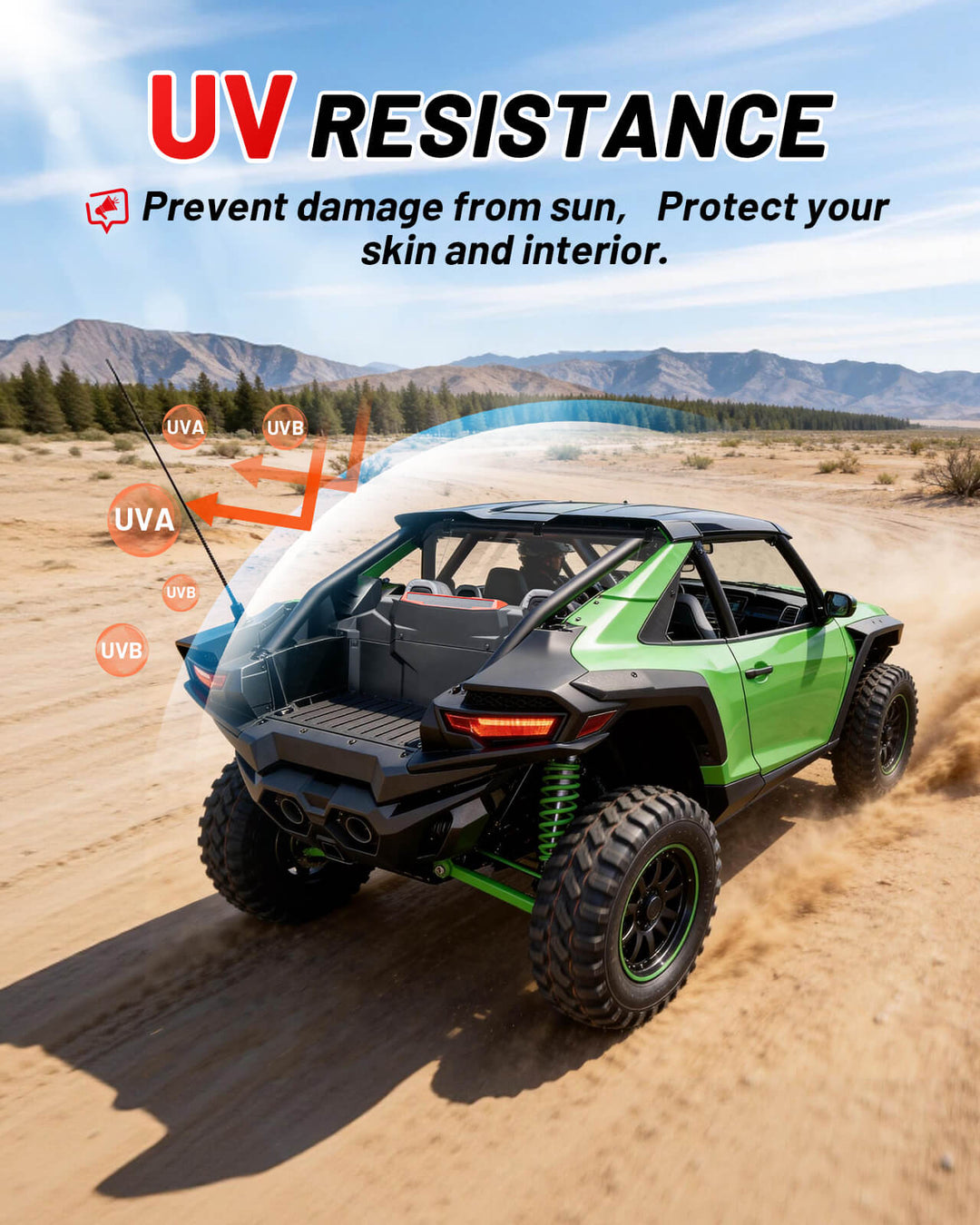 Kawasaki Teryx 4/5 H2 Rear Windshield features UV-resistant properties.