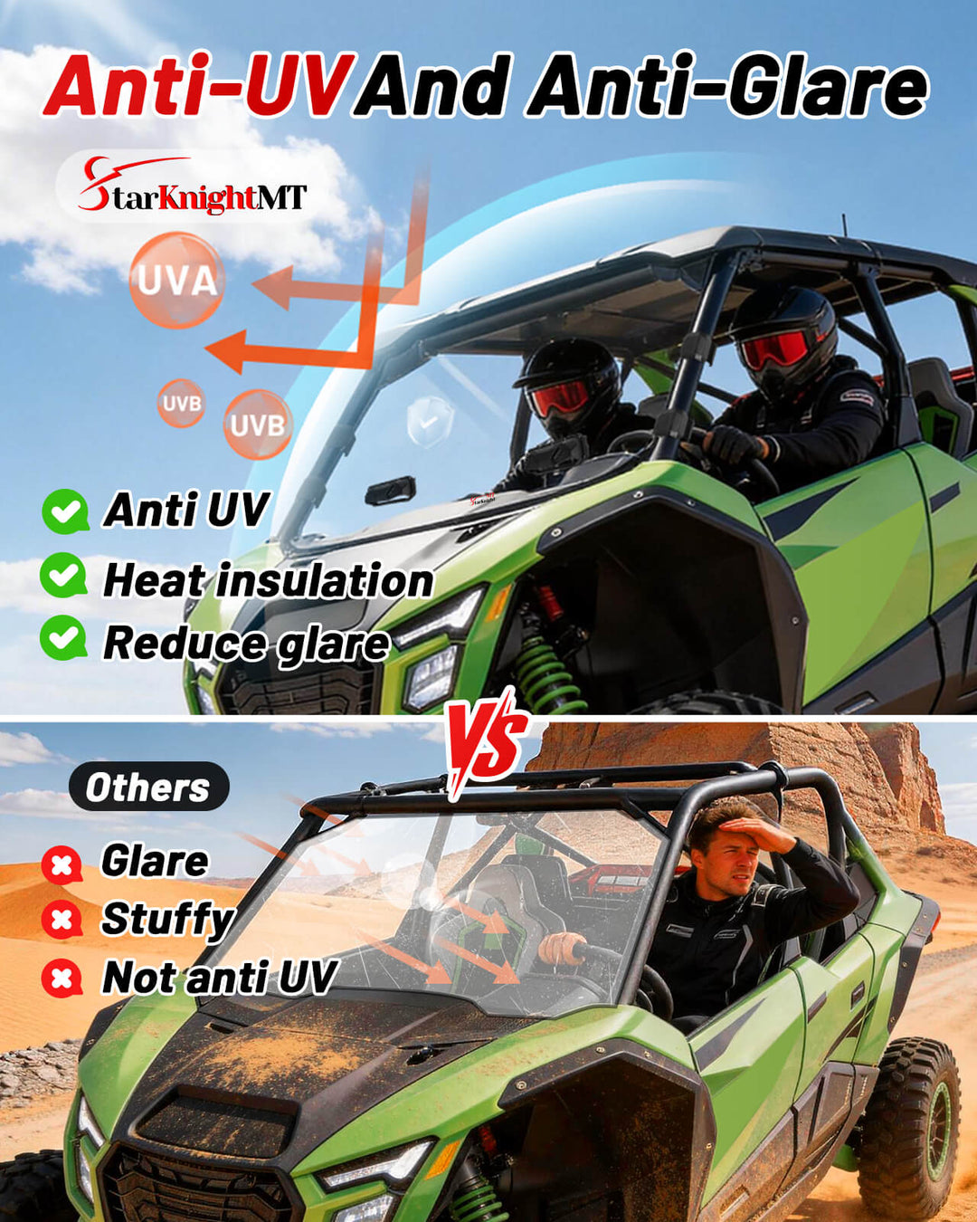 Kawasaki Teryx4 H2 Vented Windshield Anti-UV
