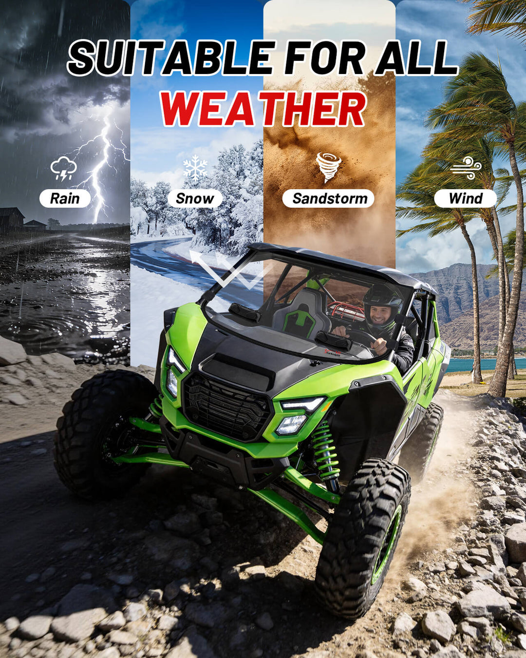 Kawasaki Teryx4 H2 Vented Windshield All Weather