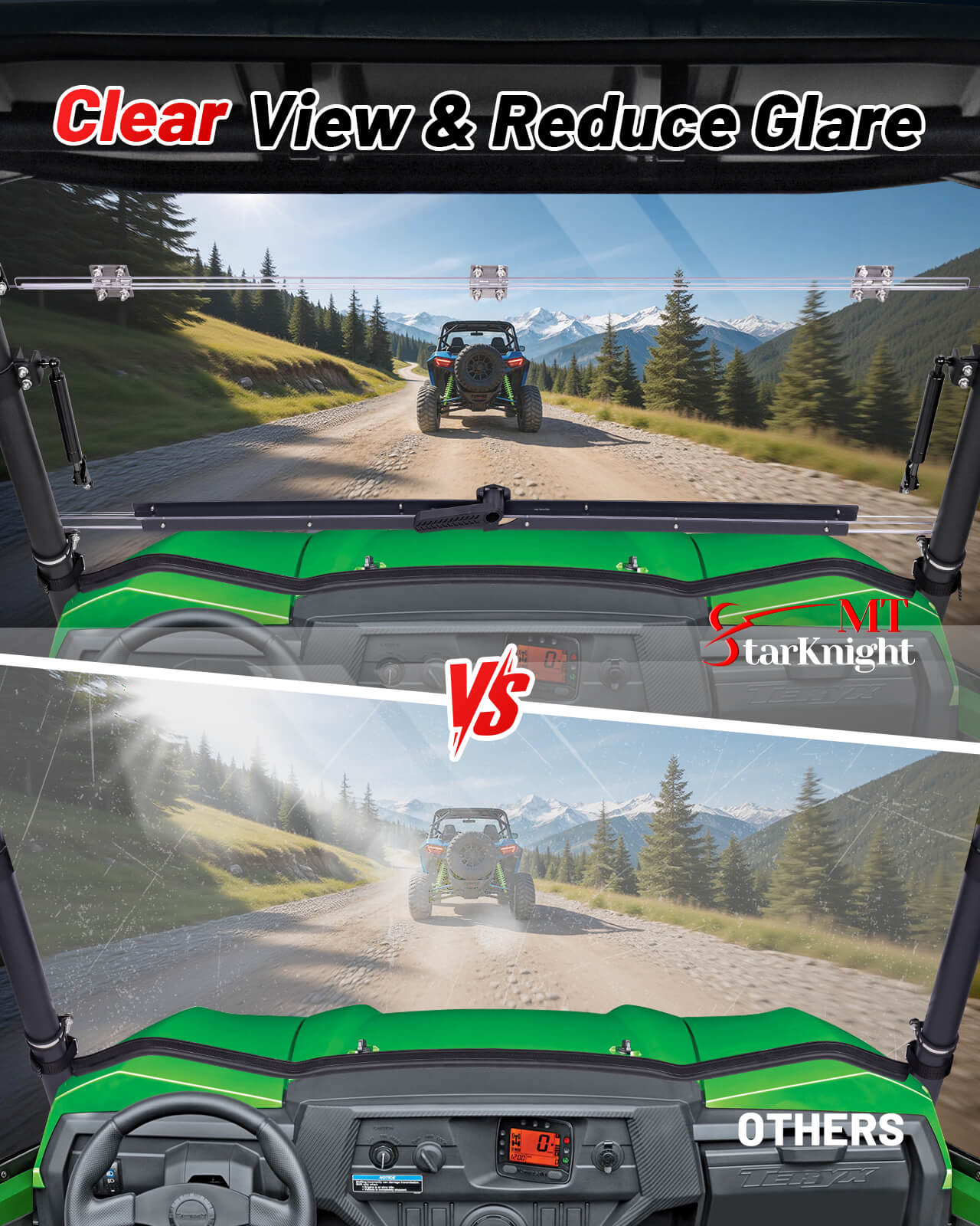 Kawasaki Teryx 800 Flip Windshield Clear View