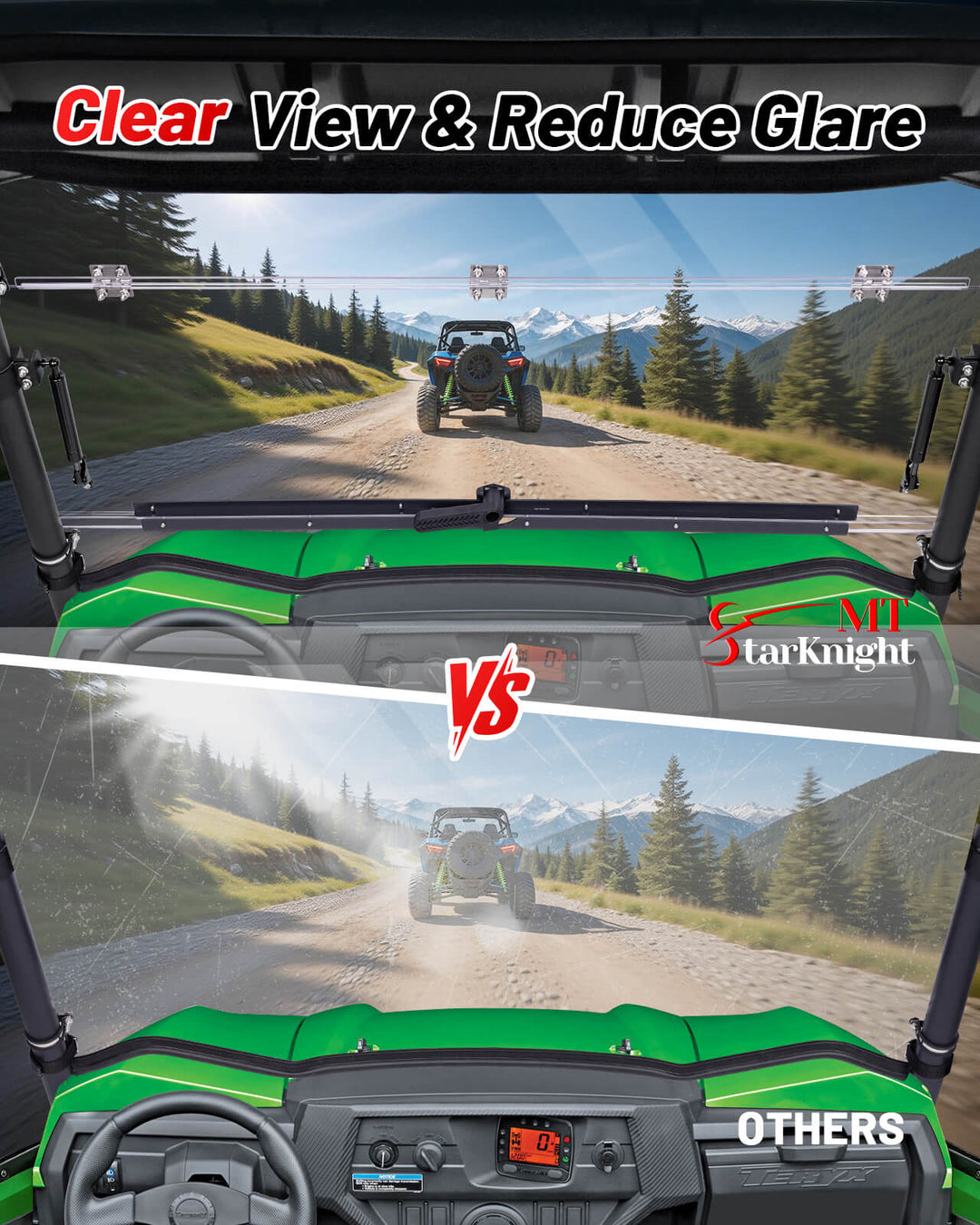 Kawasaki Teryx 800 Flip Windshield Clear View