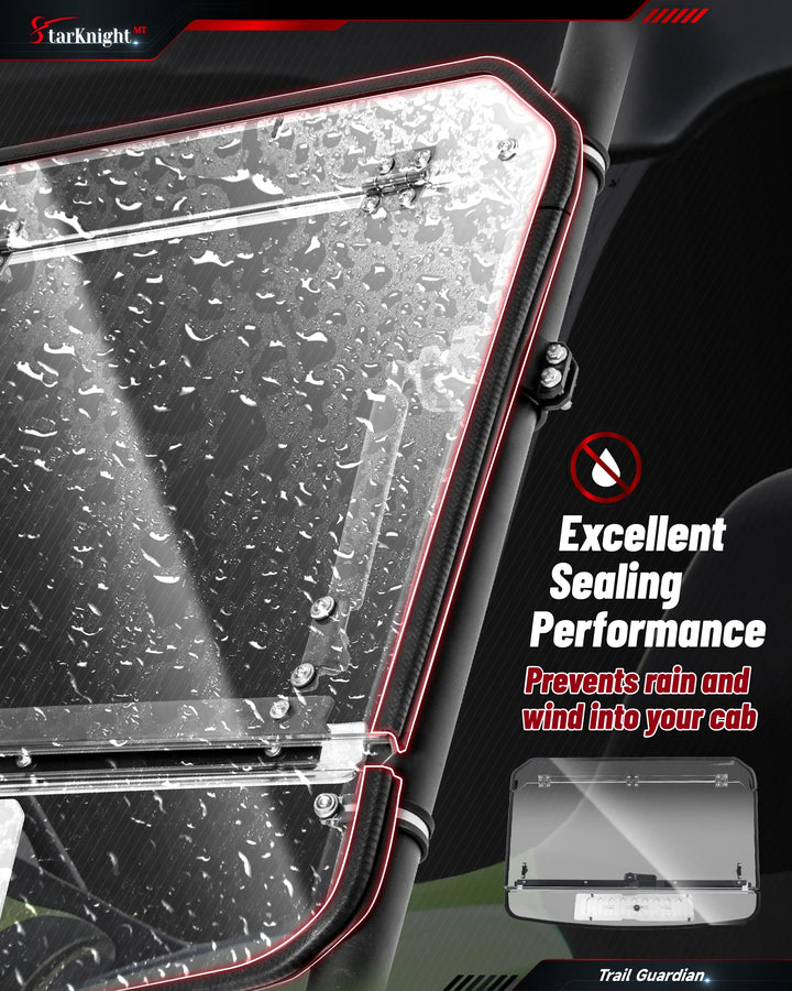 Kawasaki Teryx KRX 1000 Flip-Up Windshield with vent rubber sealing