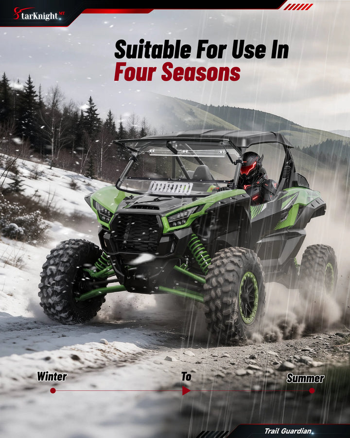 Kawasaki Teryx KRX 1000 Flip-Up Windshield with vent for four seasons