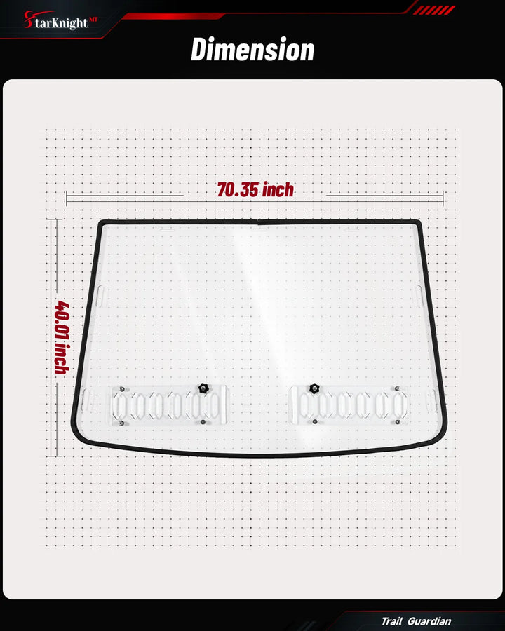 Kawasaki Teryx KRX 1000 Sliding Vent Windshield dimension