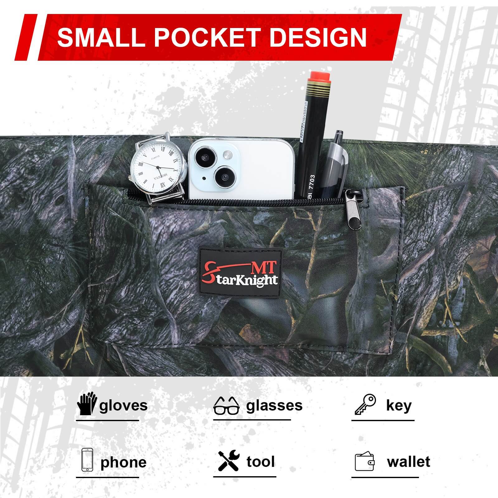 Small Pocket Design of mule 600 neoprene seat covers