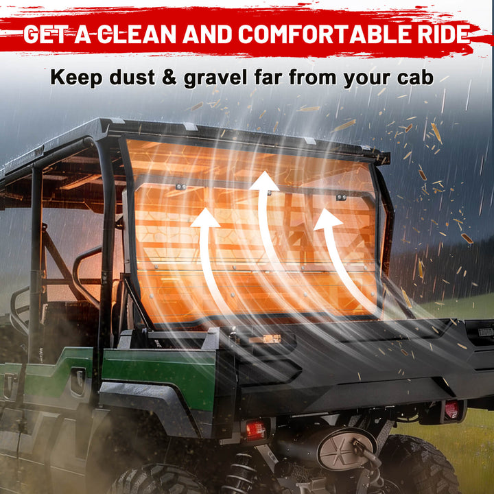 Mule Pro FXT Rear Windshield keep dust far from the cab