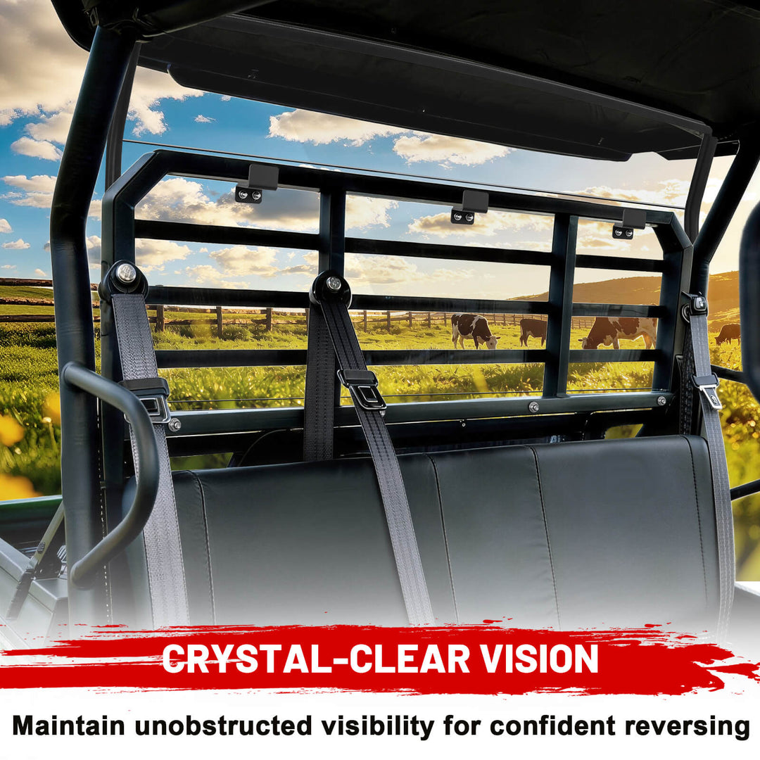 Kawasaki mule pro dxt rear windshield celar vision