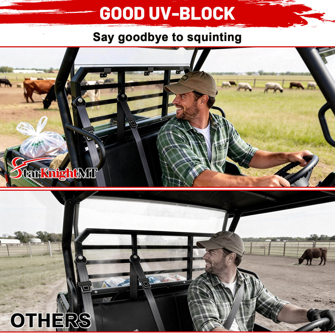 Good UV-block function for Mule pro rear windshield