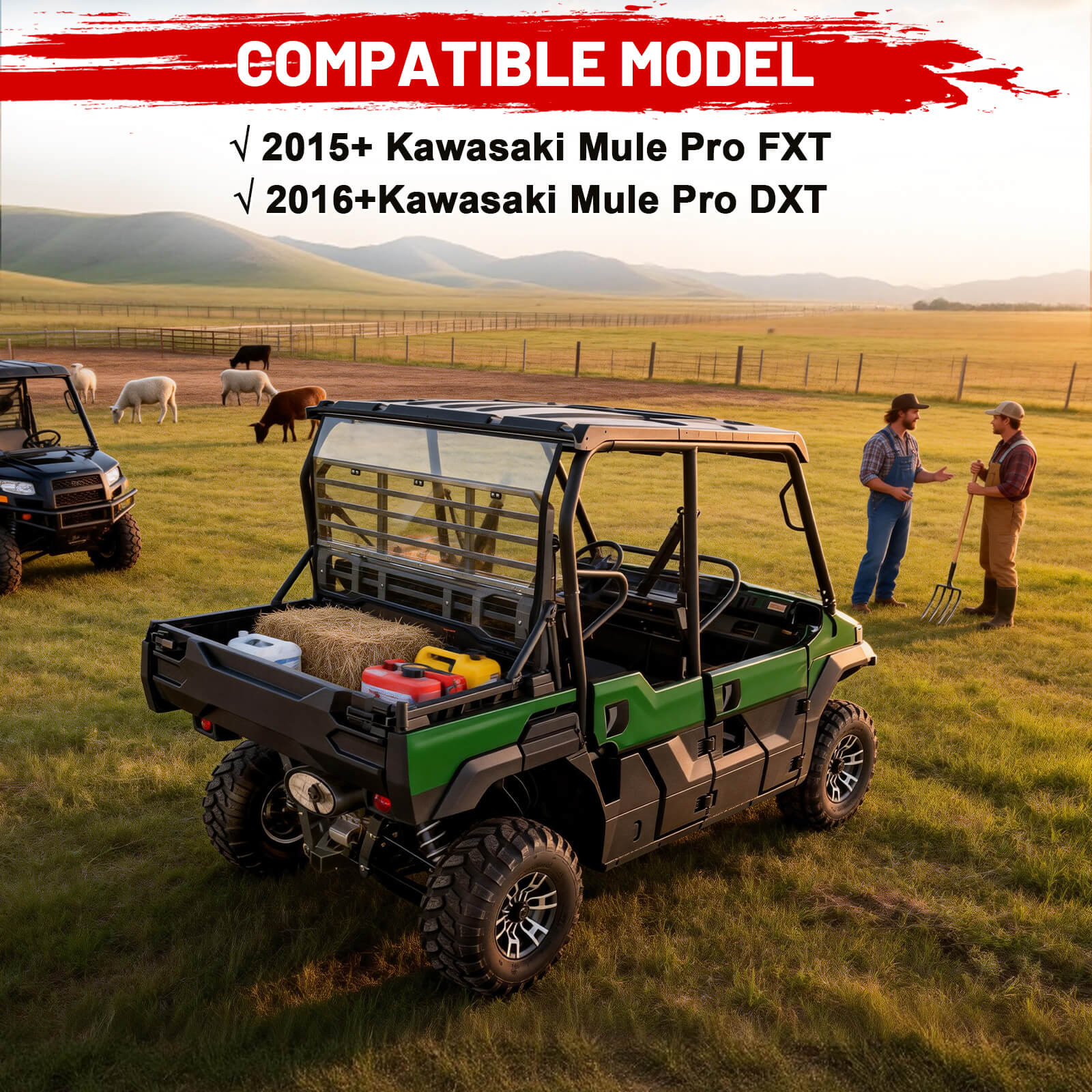 Kawasaki Mule Pro rear windshield compatibility