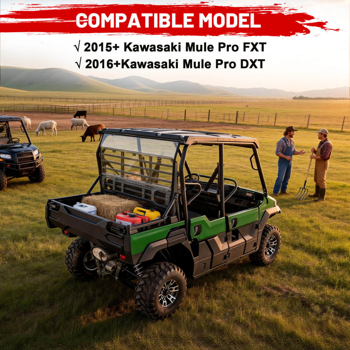 Kawasaki Mule Pro rear windshield compatibility