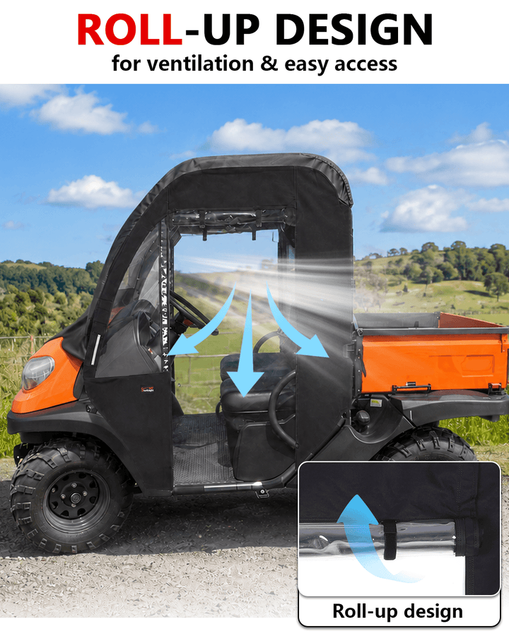 StarknightMT Kubota RTV 400/500/520 Soft Cab Enclosure Roll-up Design