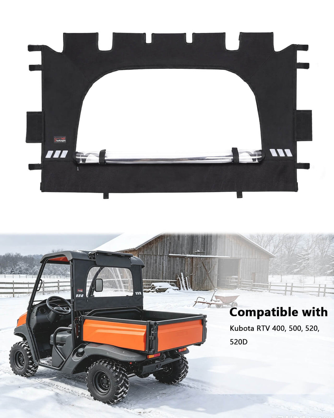 Kubota RTV 400/500/520 Soft Rear Windshield Fitment
