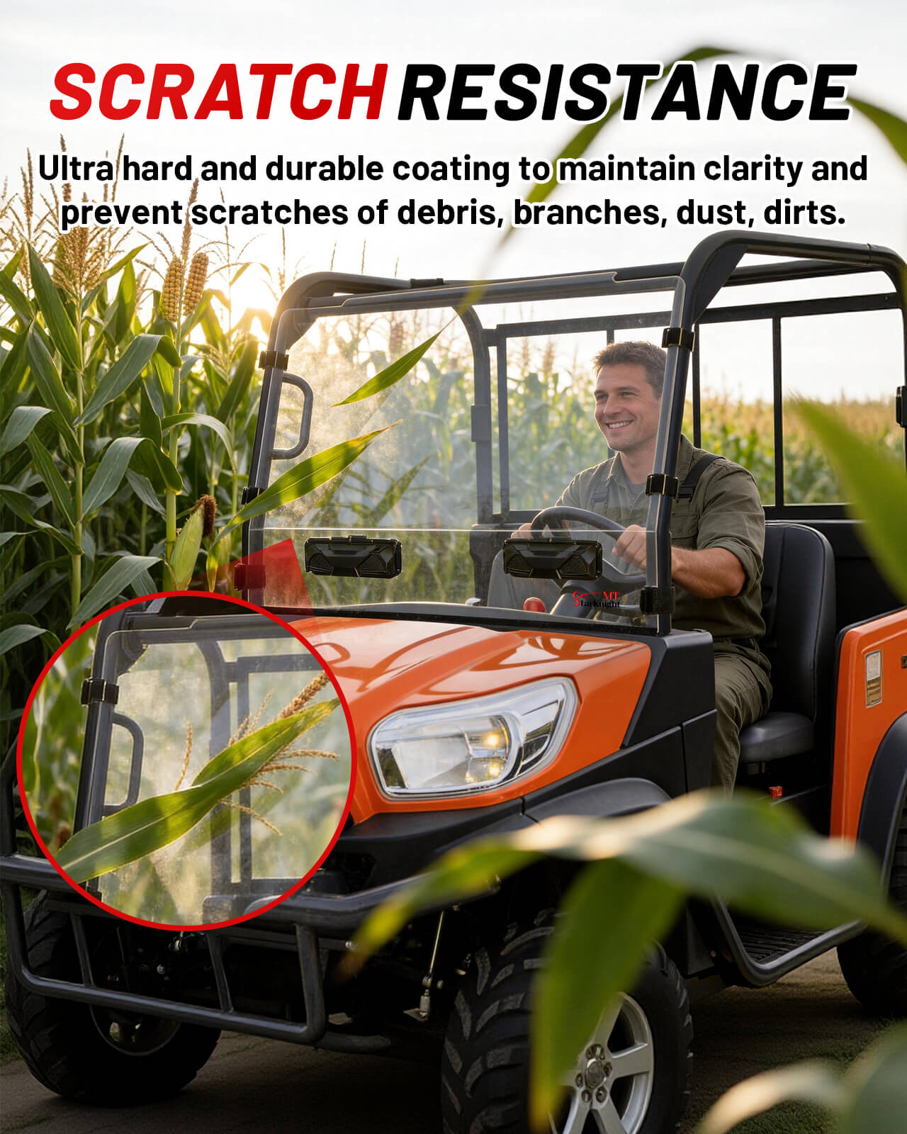 StarknightMT Kubota RTV X900 vented windshield Scratch resistance