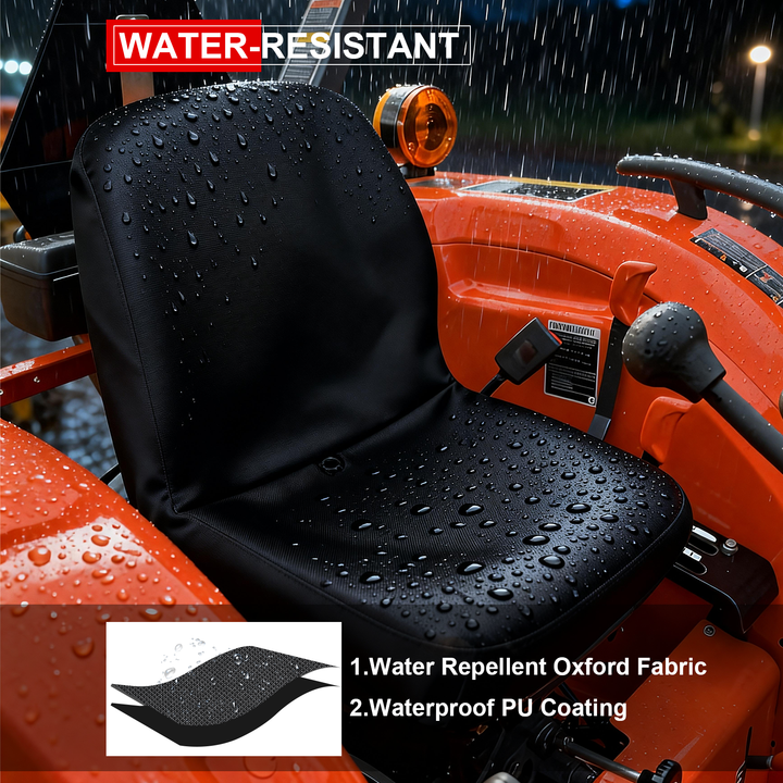 StarknightMT Kubota Tractor Black Seat Cover water-resistant