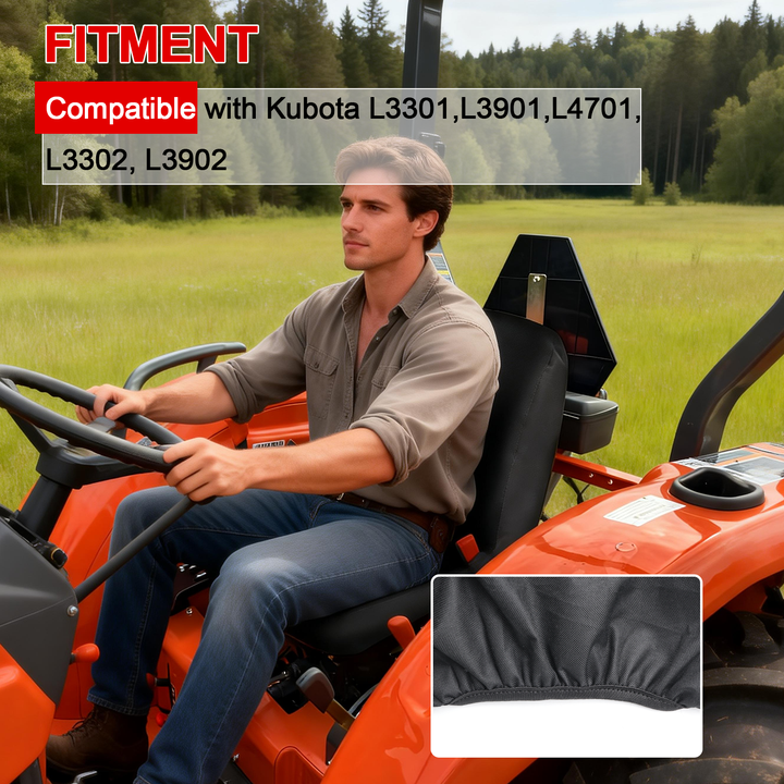 StarknightMT Kubota Tractor Seat Cover (Black) fit for L3301/L3901/L4701/L3302/L3902 