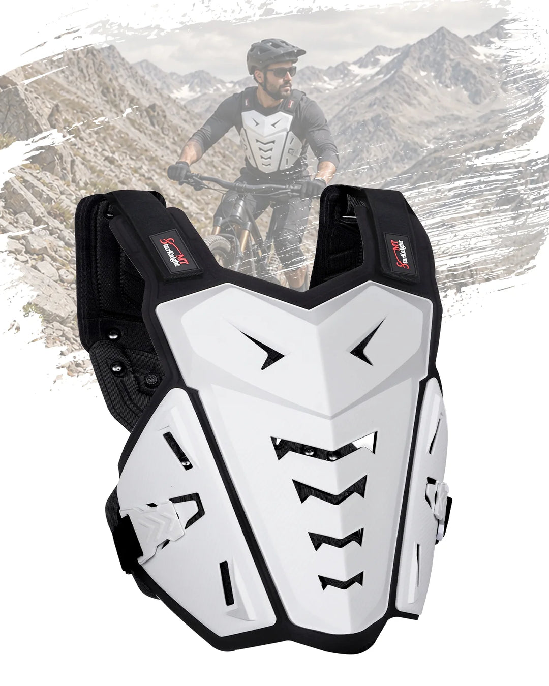 white Large Lightweight Adult Motocross Chest Protector 
