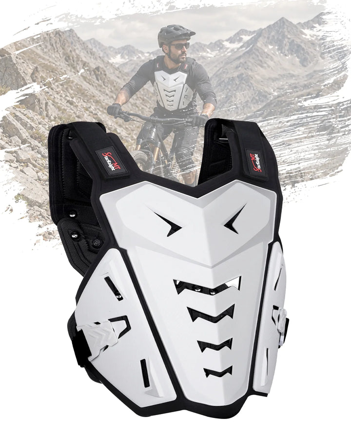 white Large Lightweight Adult Motocross Chest Protector 
