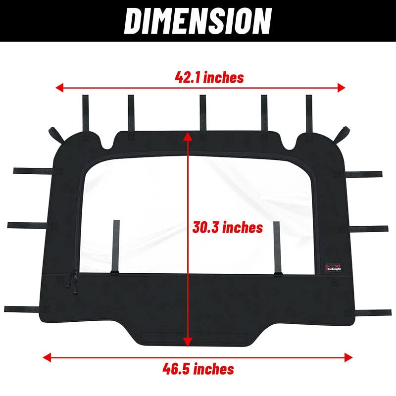 rzr xp soft windshield dimension