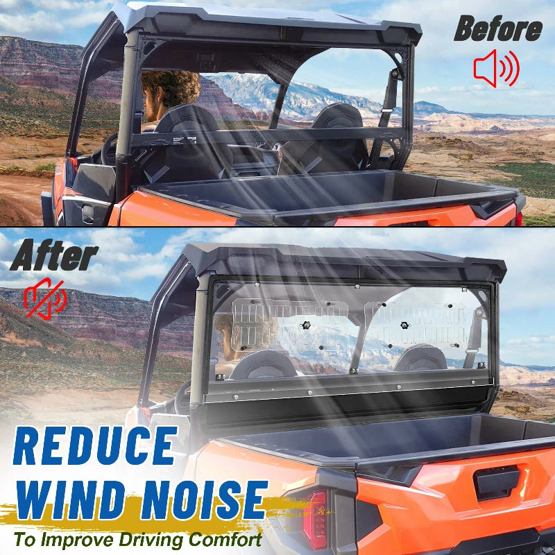 general vented rear window reduce wind noise